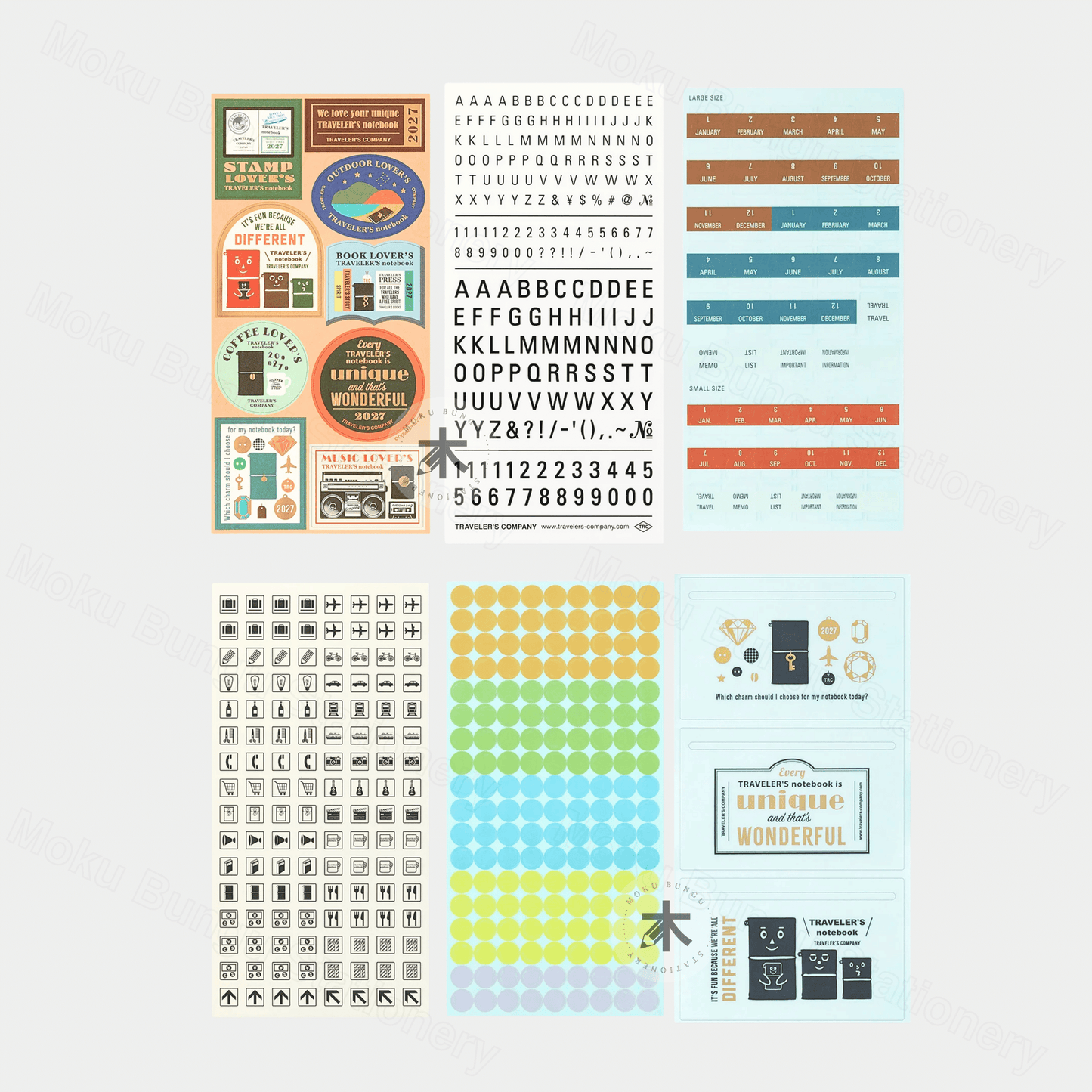 TRAVELER'S notebook Accessory - Regular & Passport Size - 2027 Diary - Sticker Set