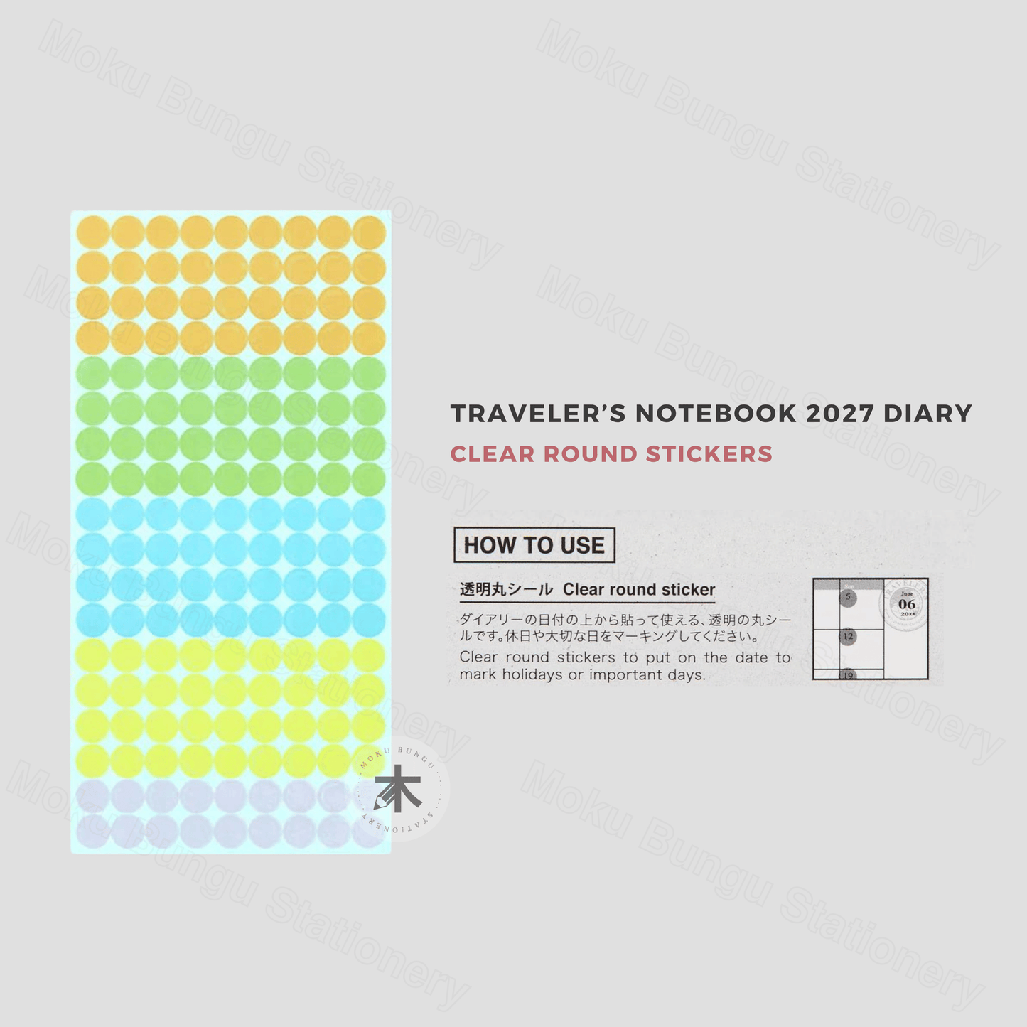 TRAVELER'S notebook Accessory - Regular & Passport Size - 2027 Diary - Sticker Set