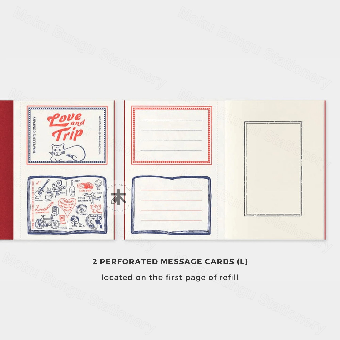 TRAVELER'S notebook Leather Cover Starter Kit - Passport Size - Red - Limited Edition - LOVE AND TRIP