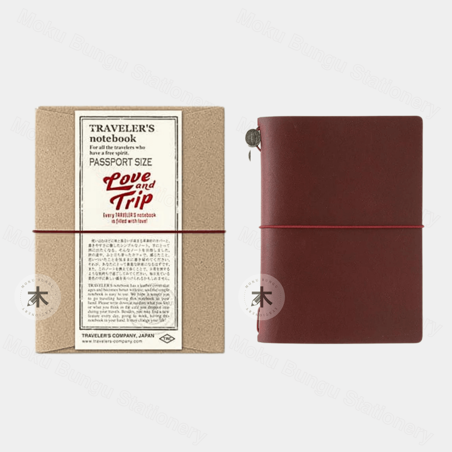 TRAVELER'S notebook Leather Cover Starter Kit - Passport Size - Red - Limited Edition - LOVE AND TRIP