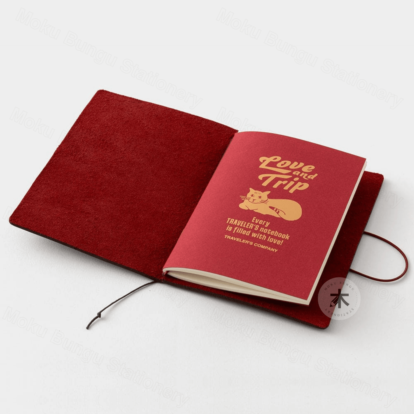 TRAVELER'S notebook Leather Cover Starter Kit - Passport Size - Red - Limited Edition - LOVE AND TRIP