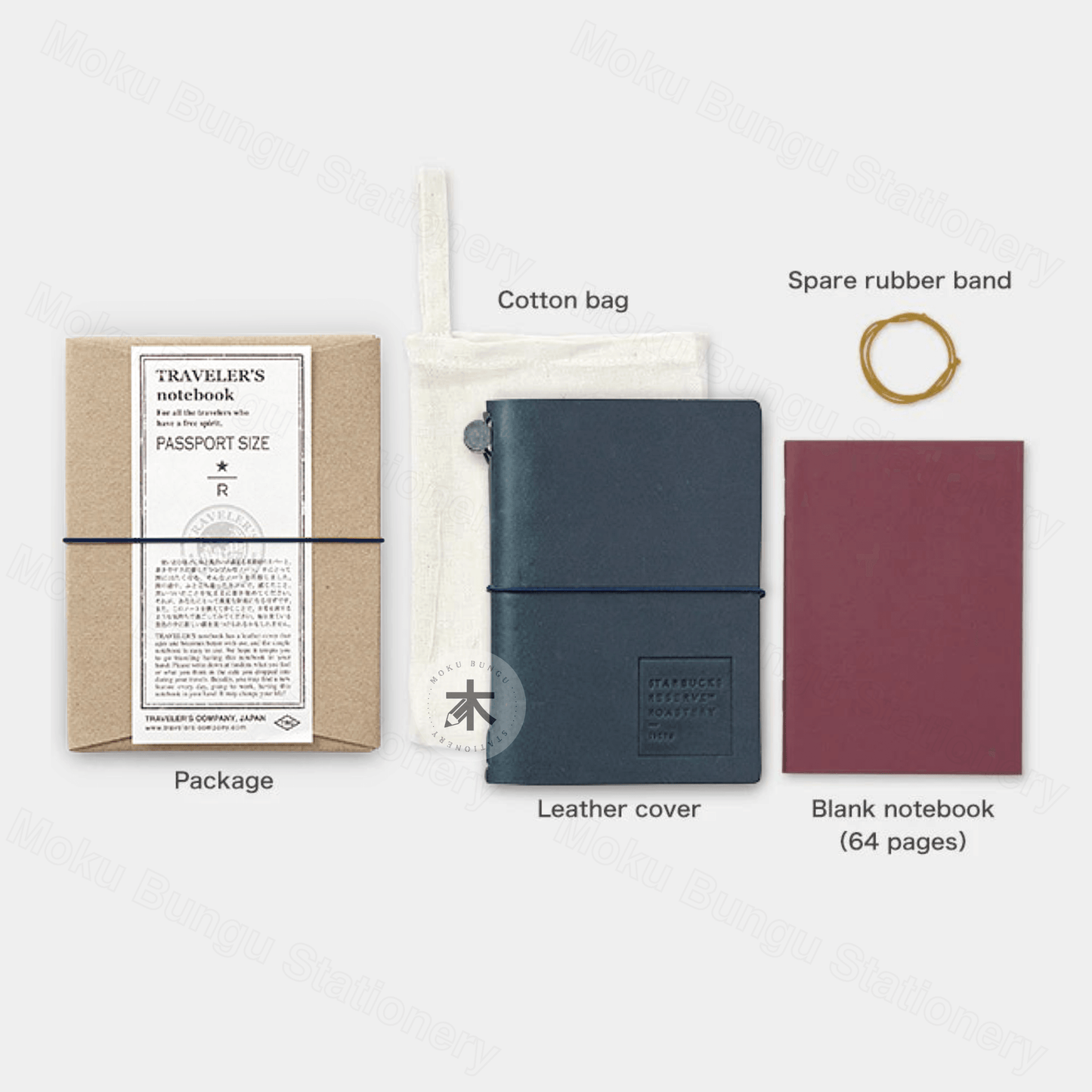 TRAVELER'S notebook Leather Cover Starter Kit - Passport Size - Traveler's Factory x Starbucks Reserve Roastery Tokyo - Blue