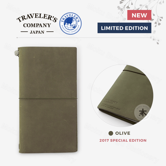 TRAVELER'S notebook Leather Cover Starter Kit - Regular Size - Olive - 2017 Special Edition
