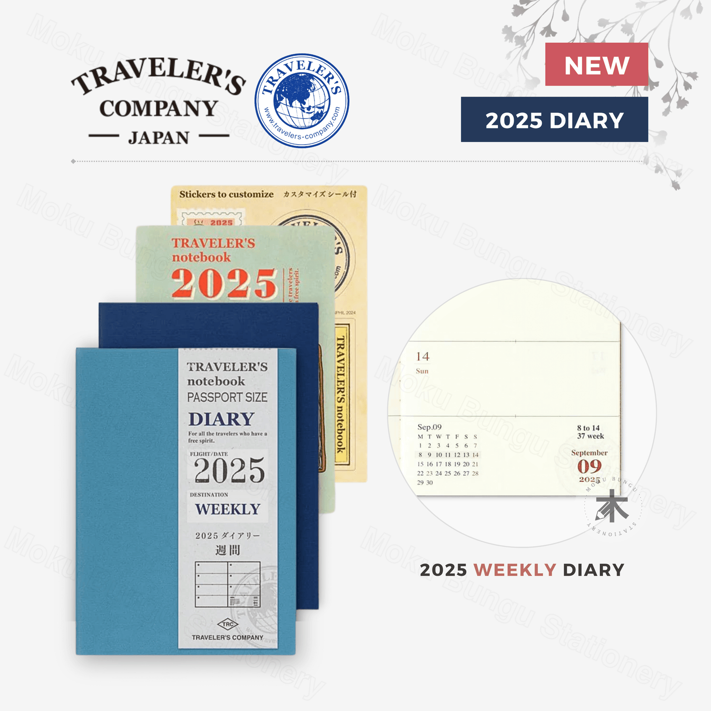 TRAVELER'S notebook Refill - Passport Size - 2025 Diary - Weekly Planner