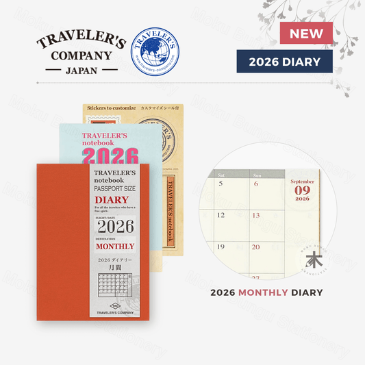 TRAVELER'S notebook Refill - Passport Size - 2026 Diary - Monthly Planner