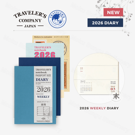 TRAVELER'S notebook Refill - Passport Size - 2026 Diary - Weekly Planner