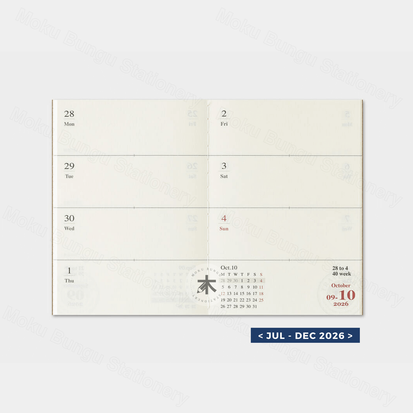 TRAVELER'S notebook Refill - Passport Size - 2026 Diary - Weekly Planner