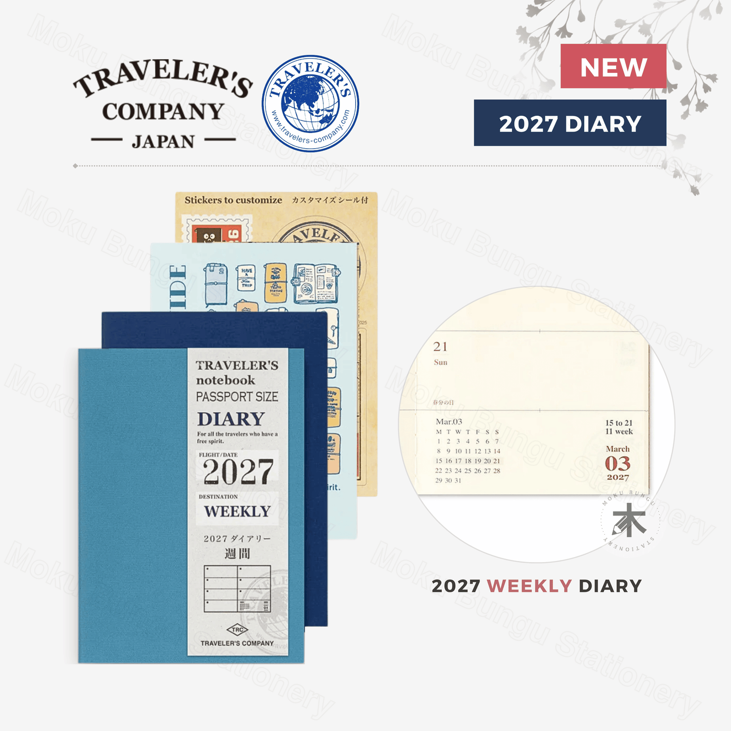 TRAVELER'S notebook Refill - Passport Size - 2027 Diary - Weekly Planner