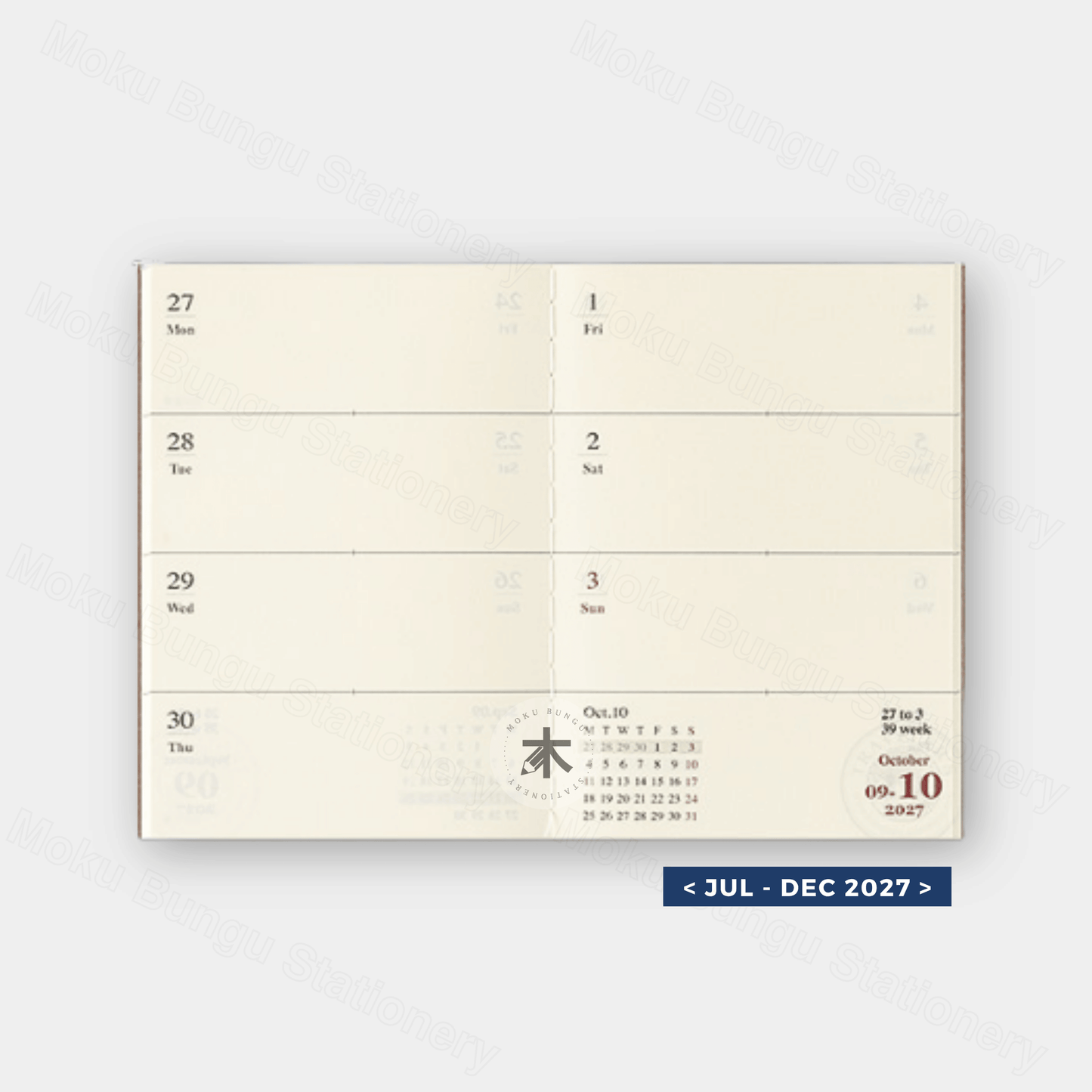 TRAVELER'S notebook Refill - Passport Size - 2027 Diary - Weekly Planner