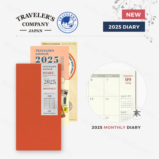 TRAVELER'S notebook Refill - Regular Size - 2025 Diary - Monthly Planner