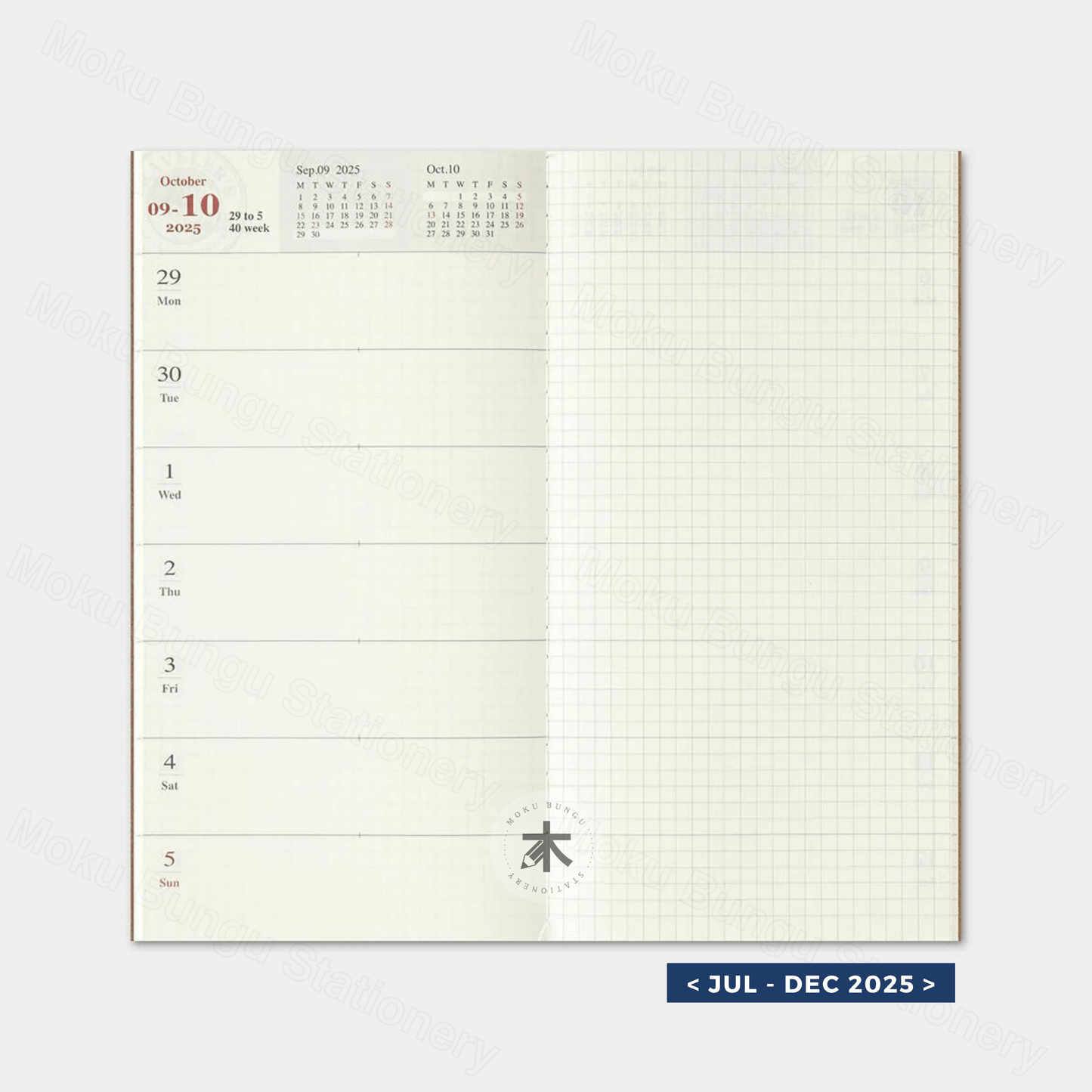 TRAVELER'S notebook Refill - Regular Size - 2025 Diary - Weekly + Memo Planner