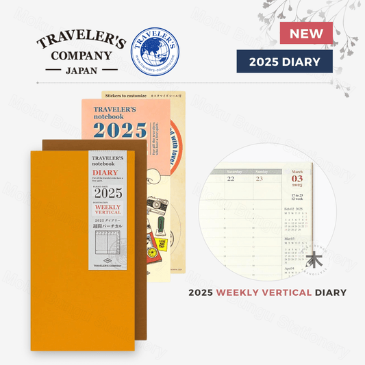 TRAVELER'S notebook Refill - Regular Size - 2025 Diary - Weekly Vertical Planner