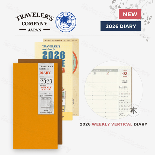 TRAVELER'S notebook Refill - Regular Size - 2026 Diary - Weekly Vertical Planner