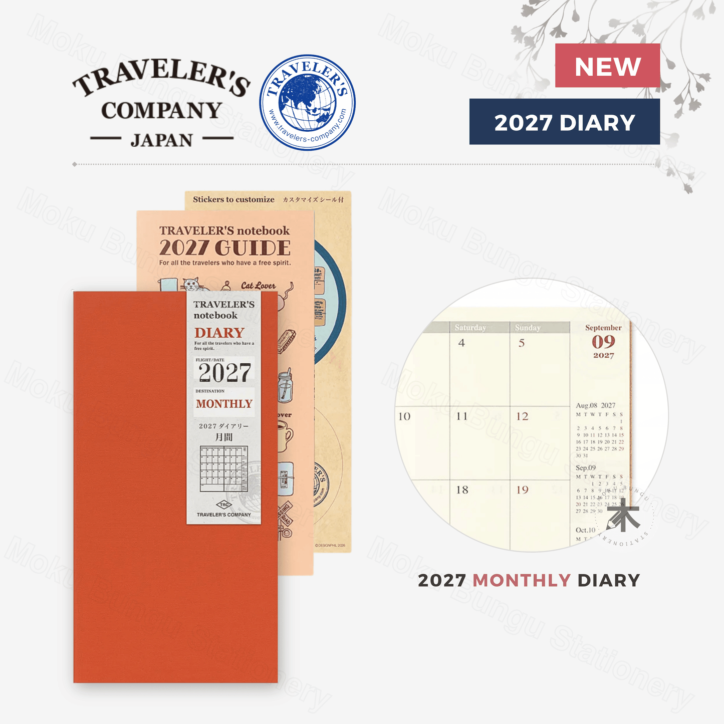 TRAVELER'S notebook Refill - Regular Size - 2027 Diary - Monthly Planner