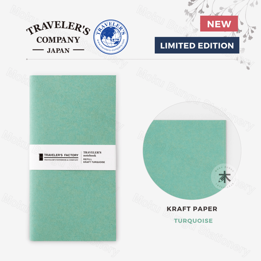 TRAVELER'S notebook Refill - Regular Size - Traveler's Factory Original Colour - Kraft Paper - Turquoise