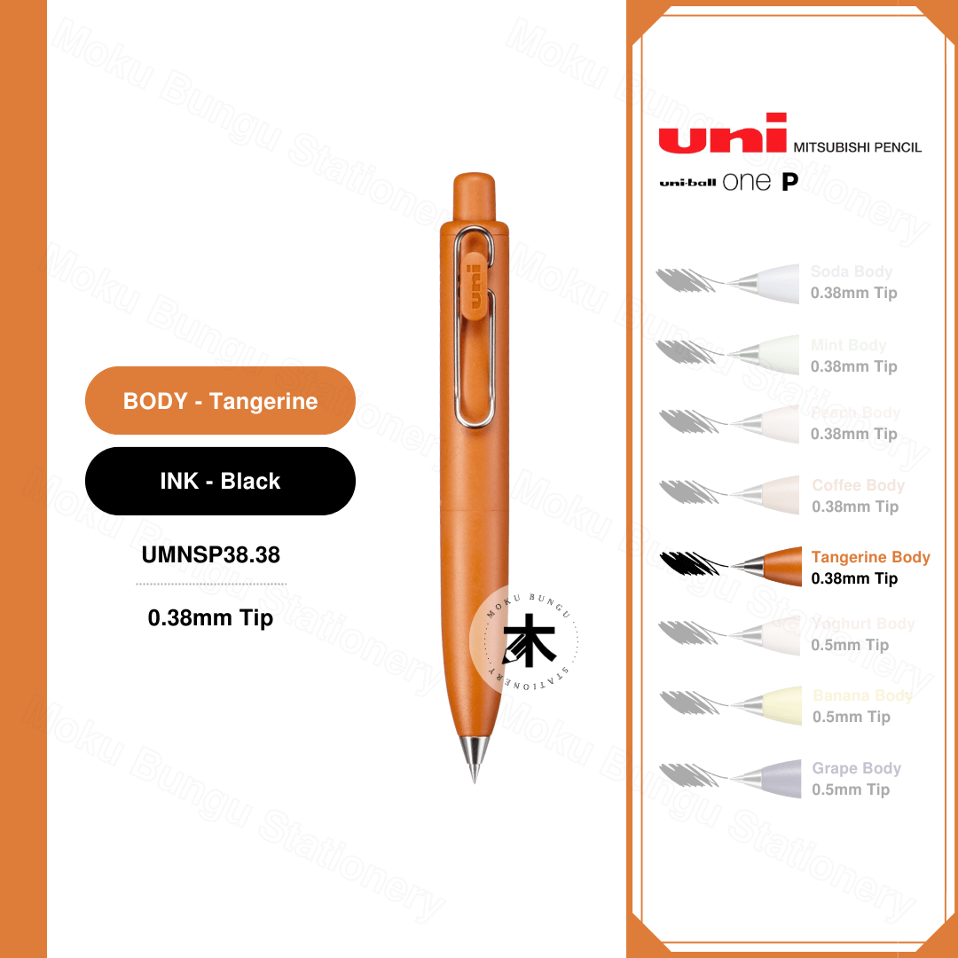 Uni-Ball One P Gel Pen - Black Ink - 0.38mm / 0.5mm (8 Body Colours Available)