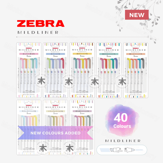 Zebra - Mildliner Double-Sided Pastel Highlighter - 40 Colour Set