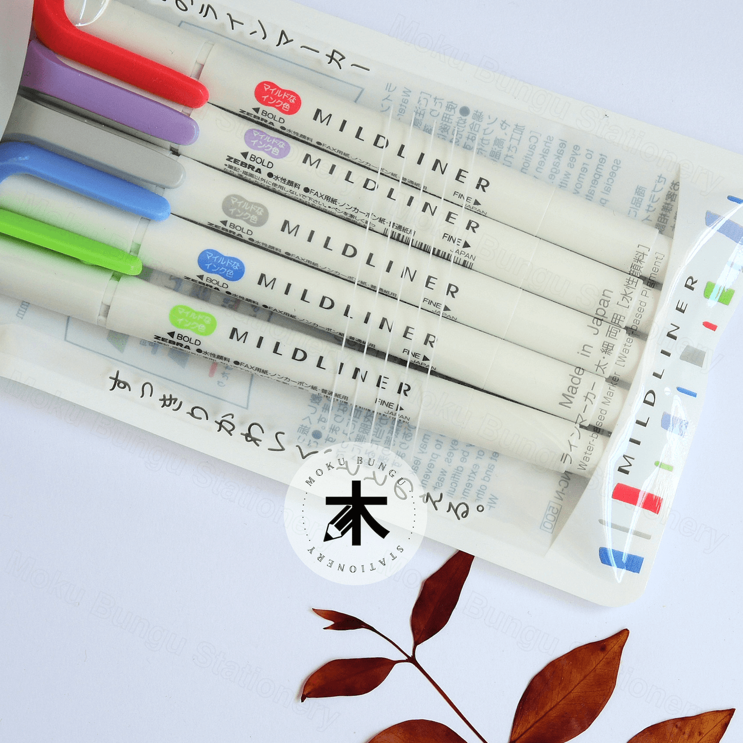 Zebra - Mildliner Double-Sided Pastel Highlighter - 5 Colour Set - Cool & Refined