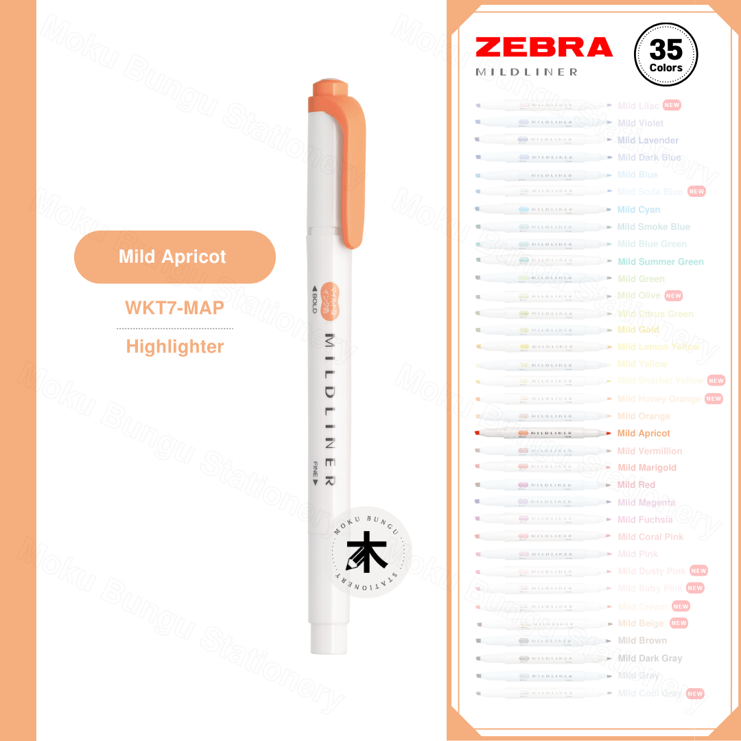 Zebra Mildliner Double-Sided Pastel Highlighters (35 Colours Available)