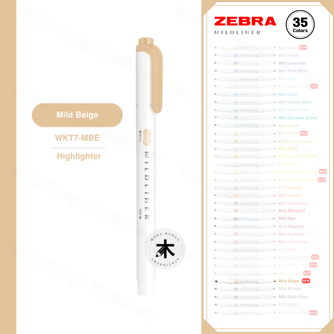 Zebra Mildliner Double-Sided Pastel Highlighters (35 Colours Available)