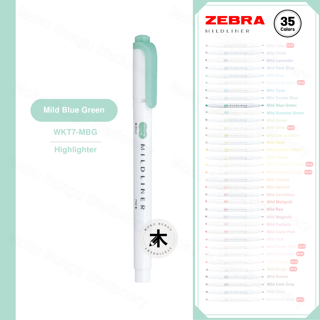 Zebra Mildliner Double-Sided Pastel Highlighters (35 Colours Available)