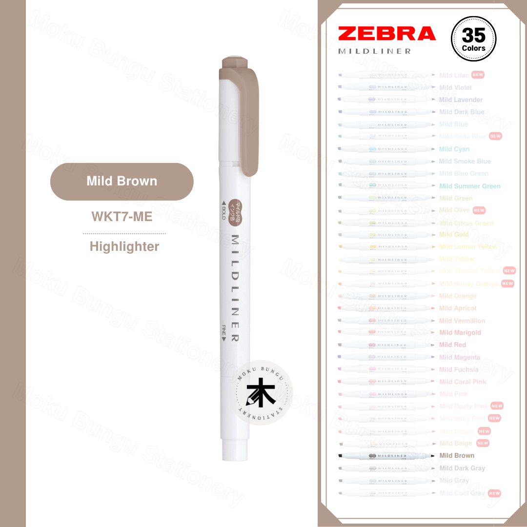 Zebra Mildliner Double-Sided Pastel Highlighters (35 Colours Available)