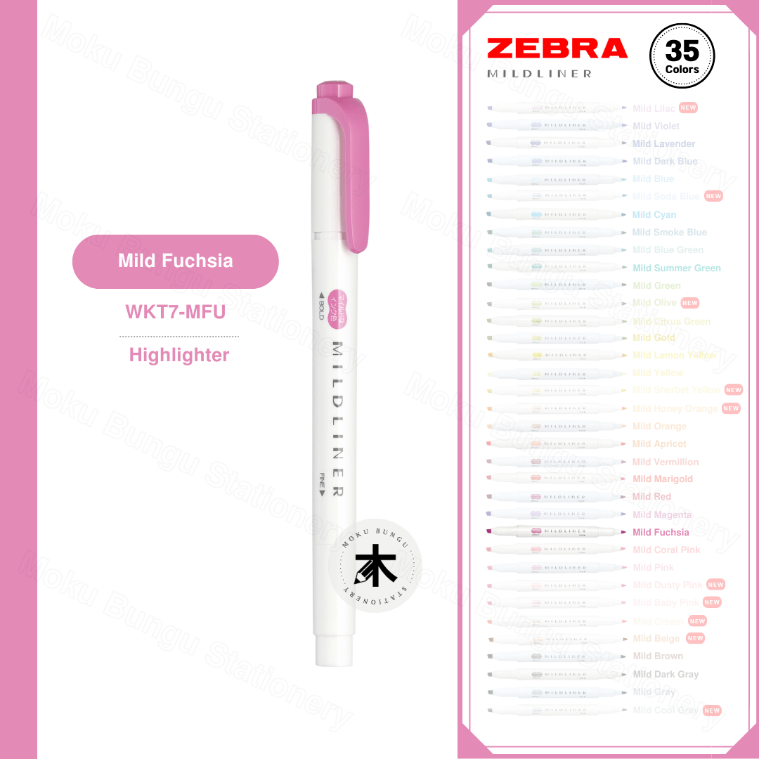 Zebra Mildliner Double-Sided Pastel Highlighters (35 Colours Available)