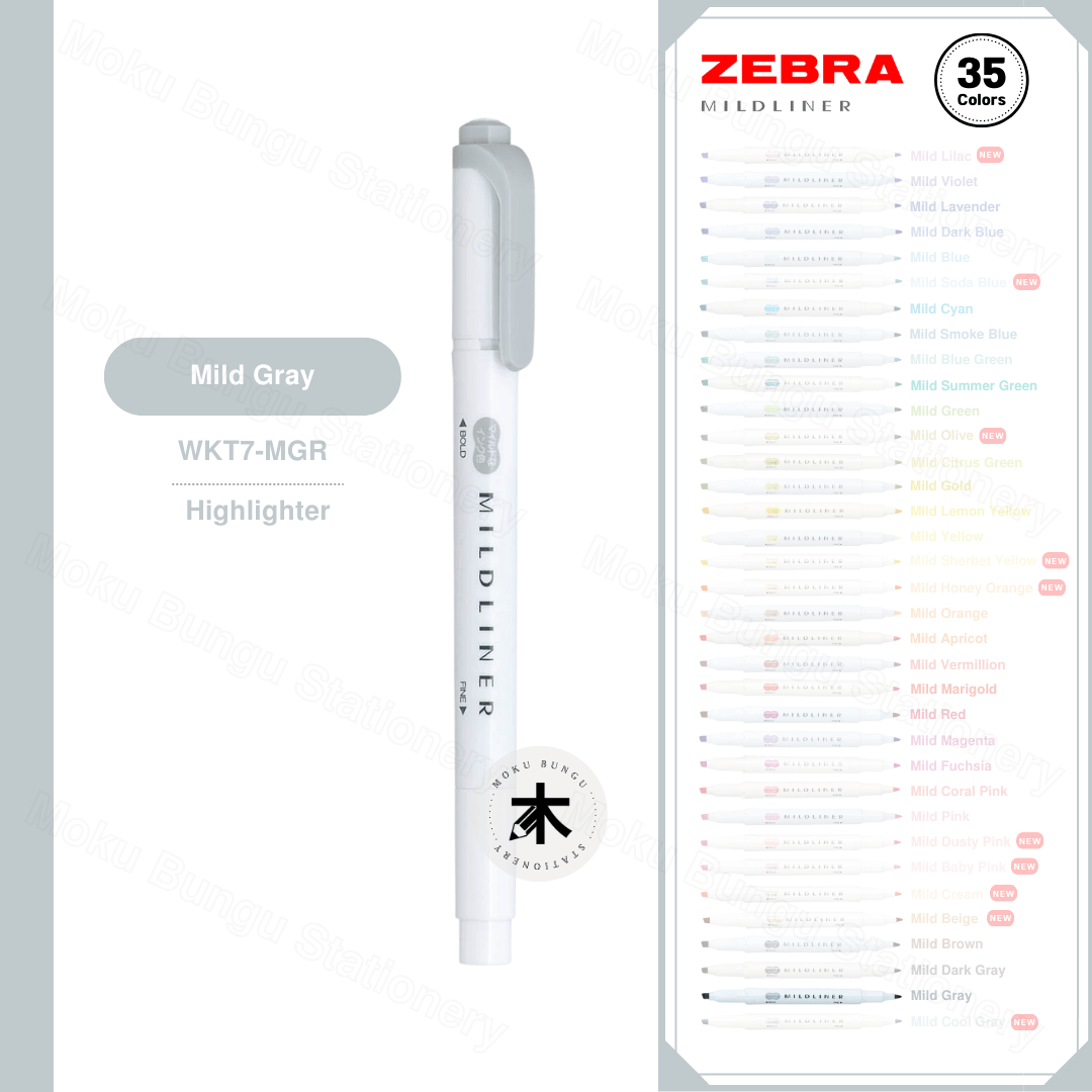 Zebra Mildliner Double-Sided Pastel Highlighters (35 Colours Available)