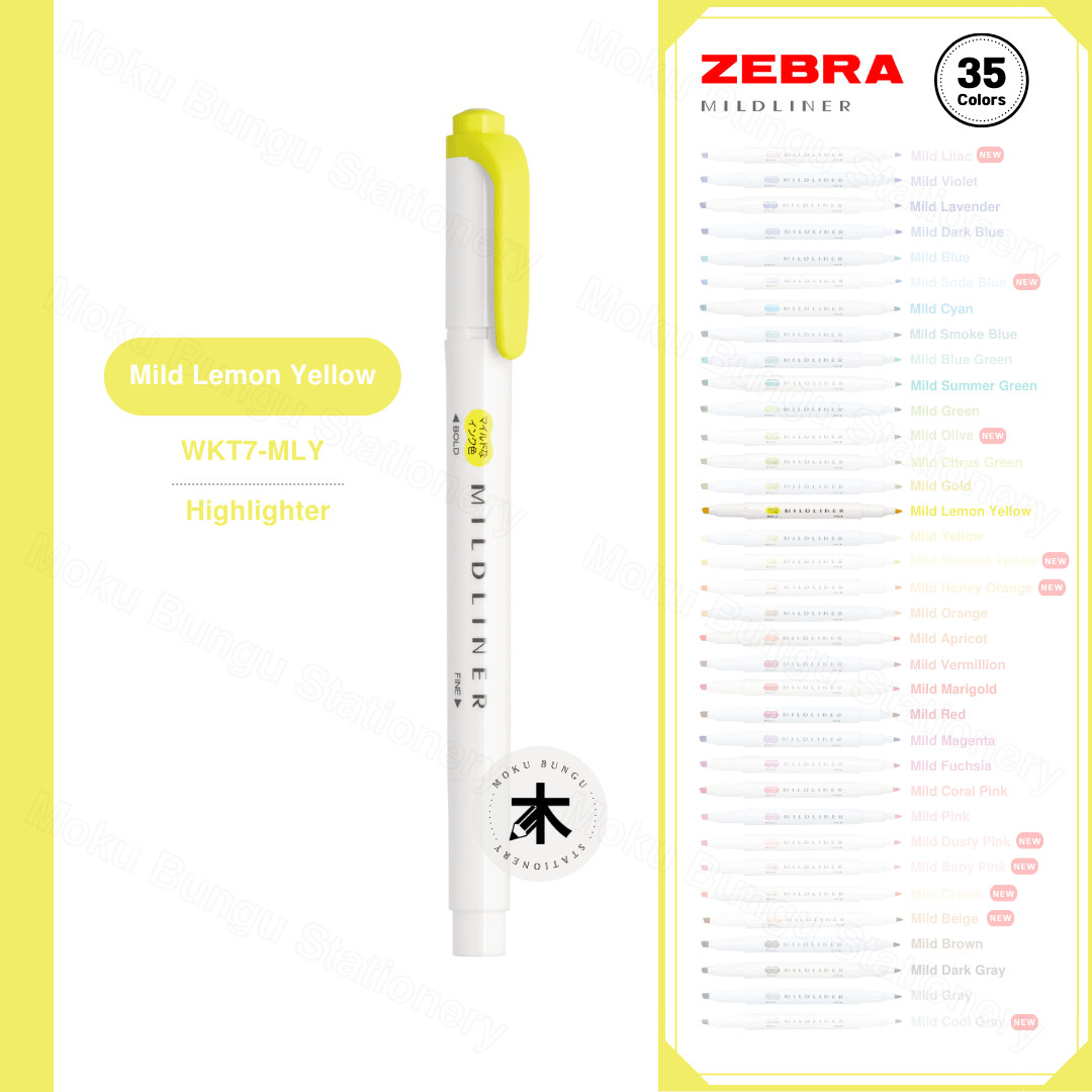 Zebra Mildliner Double-Sided Pastel Highlighters (35 Colours Available)