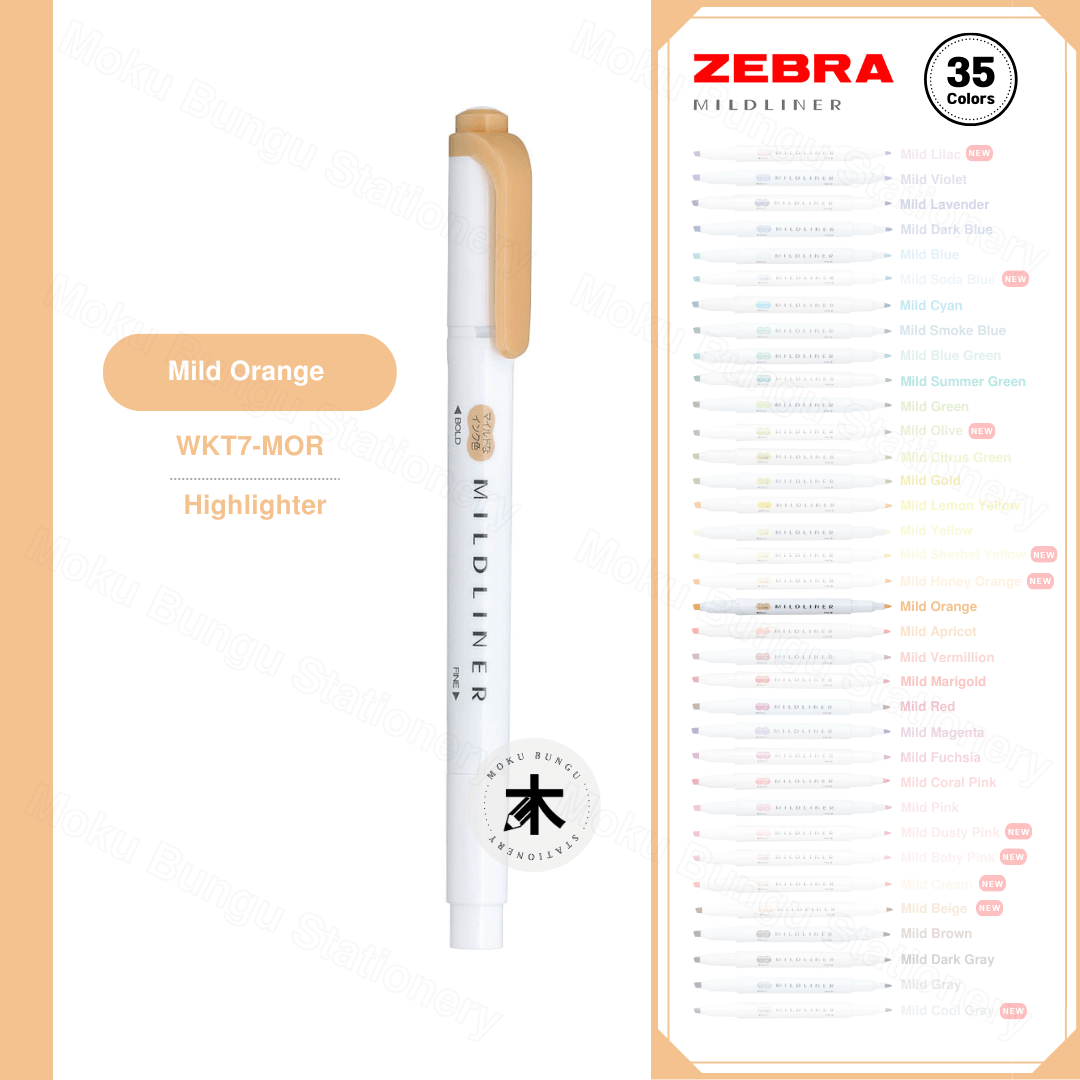 Zebra Mildliner Double-Sided Pastel Highlighters (35 Colours Available)