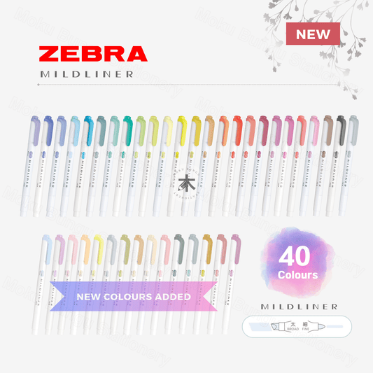 Zebra Mildliner Double-Sided Pastel Highlighter - Individual Colour (40 Colours Available)