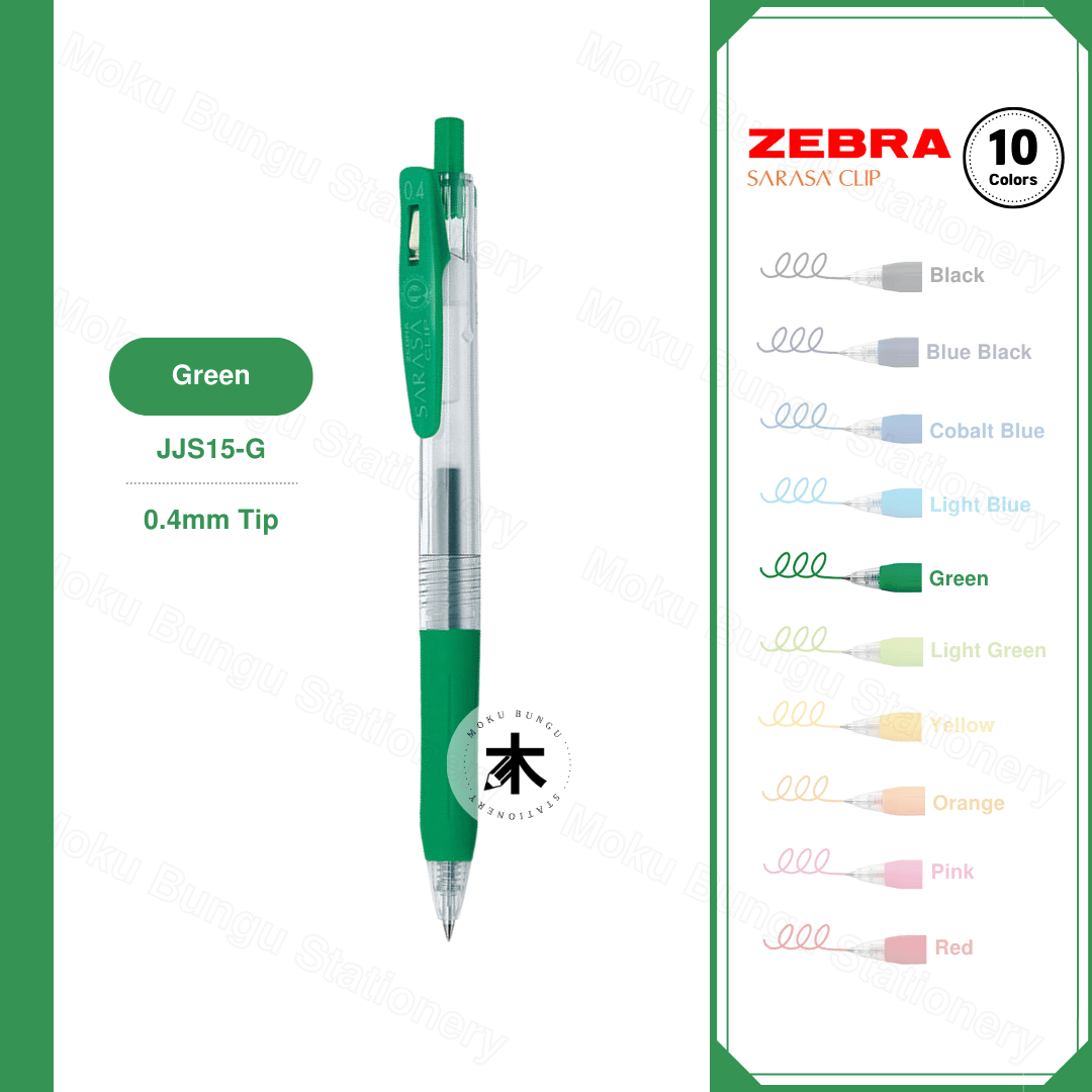 Zebra Sarasa Clip Gel Pen - 0.4mm (10 Colours Available)