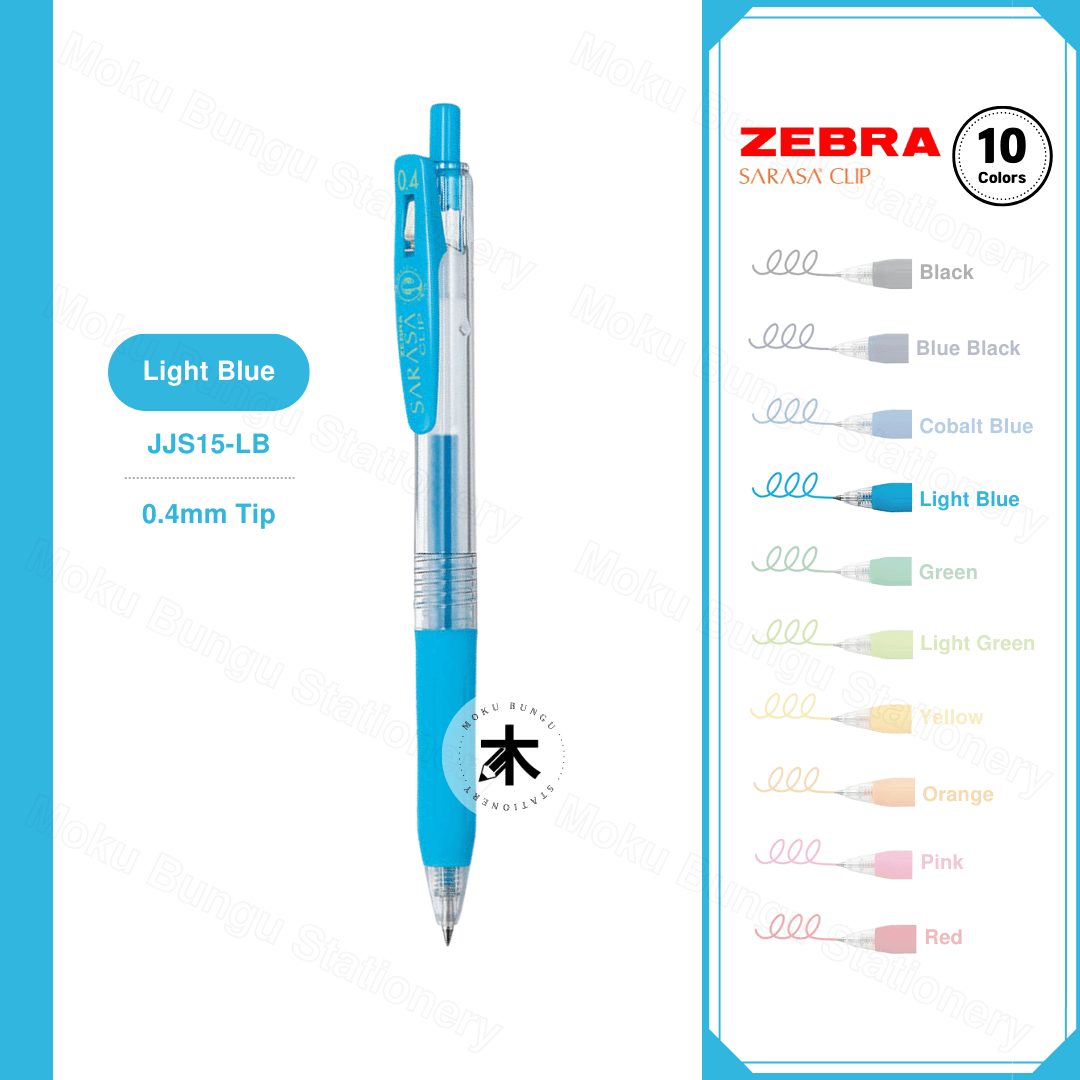 Zebra Sarasa Clip Gel Pen - 0.4mm (10 Colours Available)