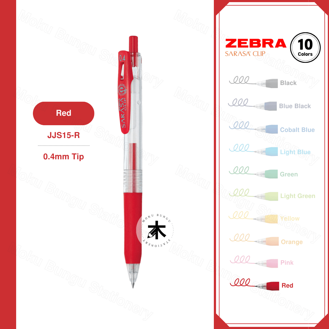 Zebra Sarasa Clip Gel Pen - 0.4mm (10 Colours Available)