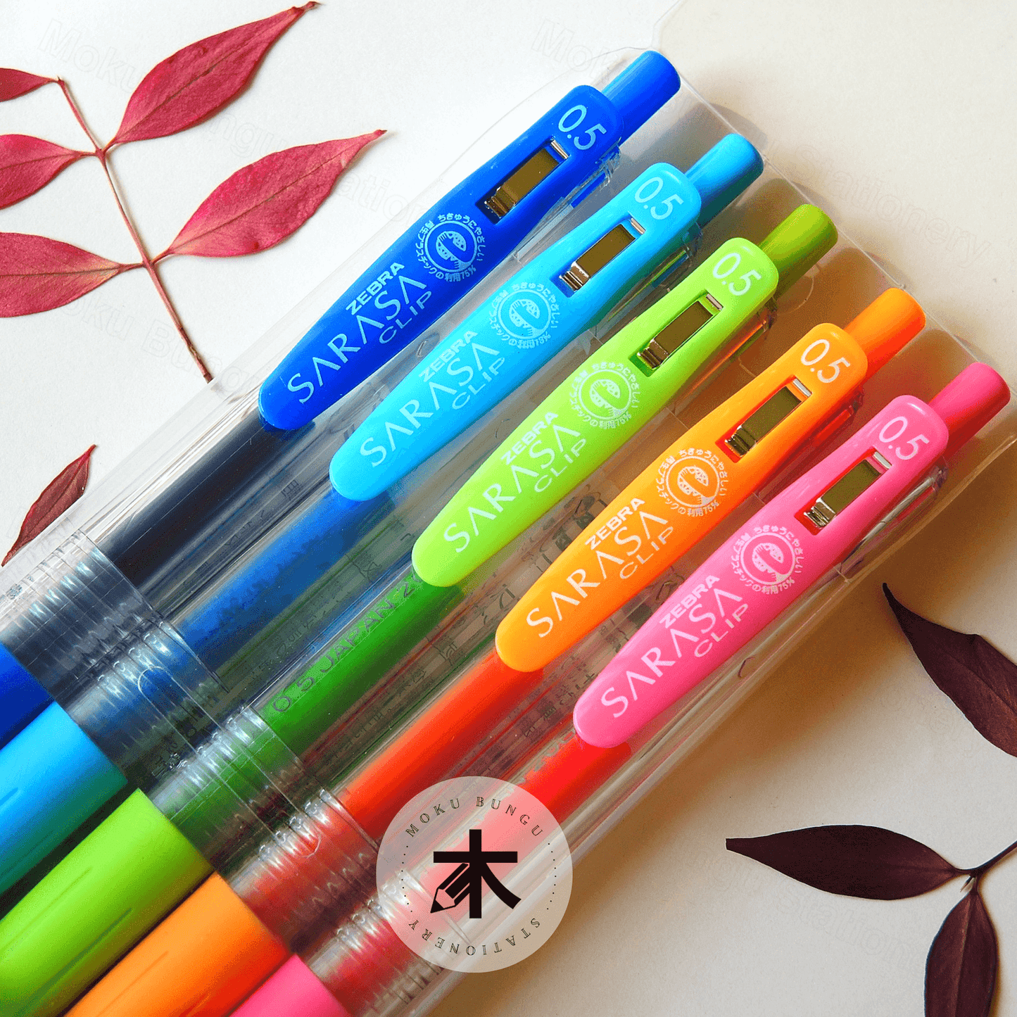 Zebra Sarasa Clip Gel Pen - 0.5mm - 5 Colour Set