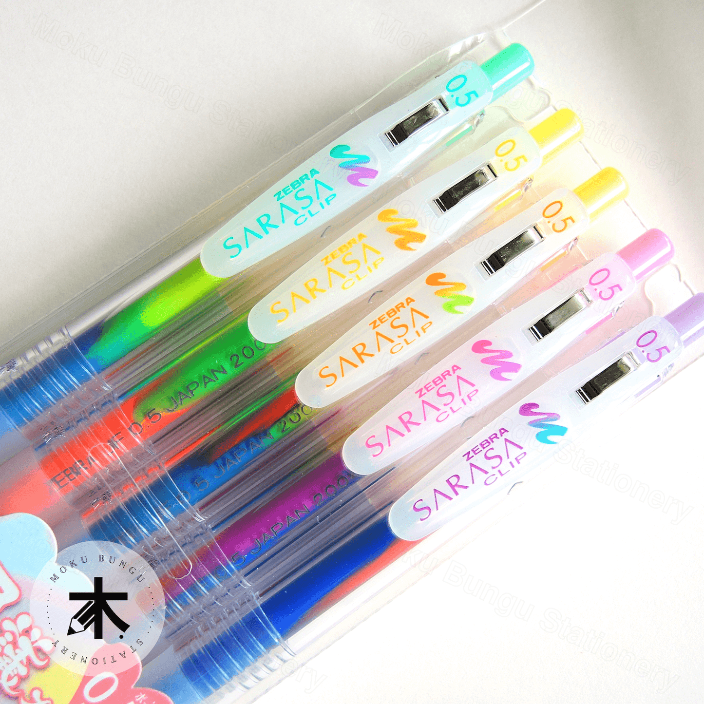 Zebra Sarasa Clip Gel Pen - 0.5mm - Marble Colour - 5 Colour Set