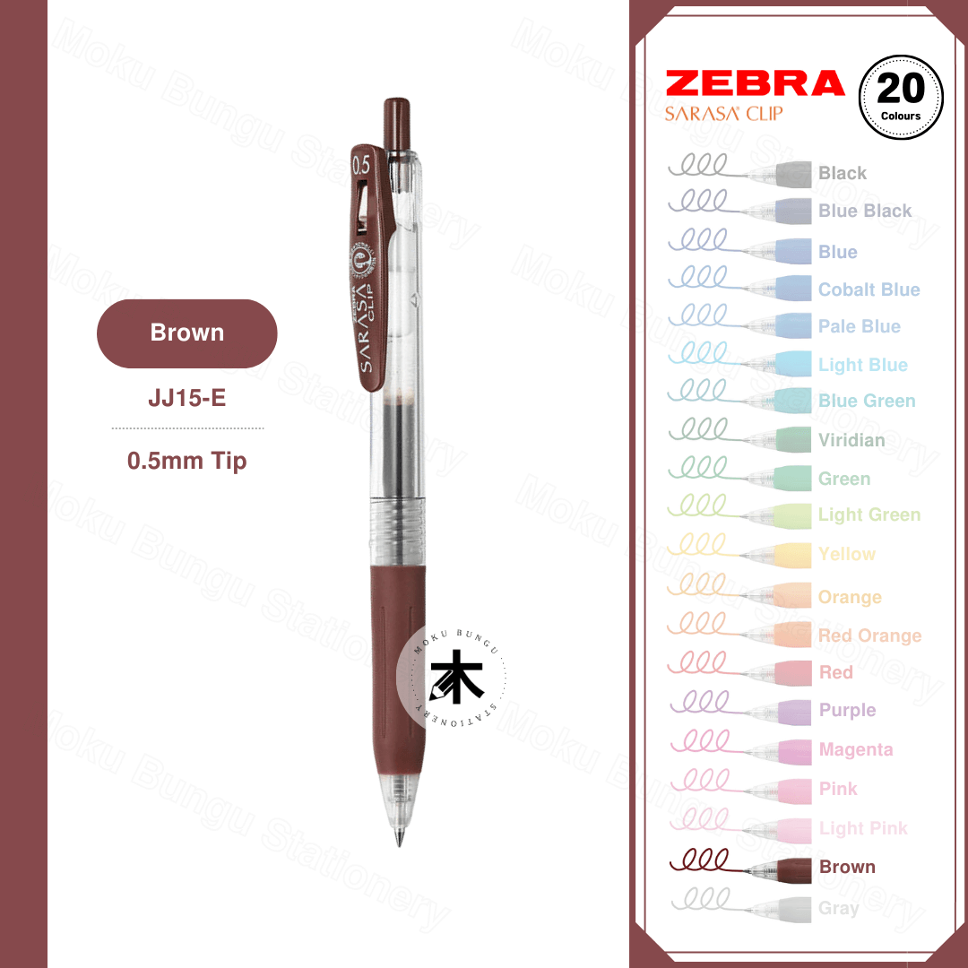 Zebra Sarasa Clip Gel Pen - 0.5mm - Single Pen (20 Colours Available)