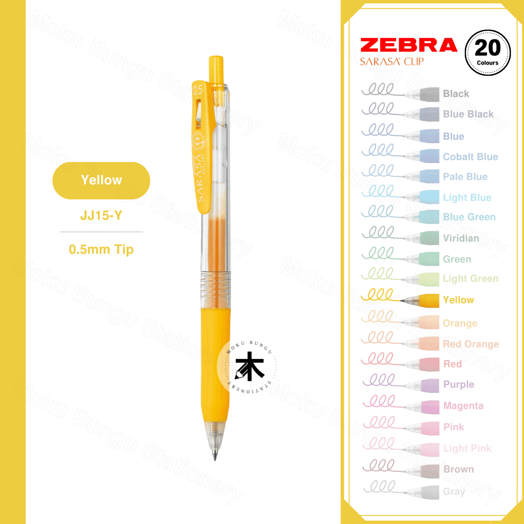 Zebra Sarasa Clip Gel Pen - 0.5mm - Single Pen (20 Colours Available)