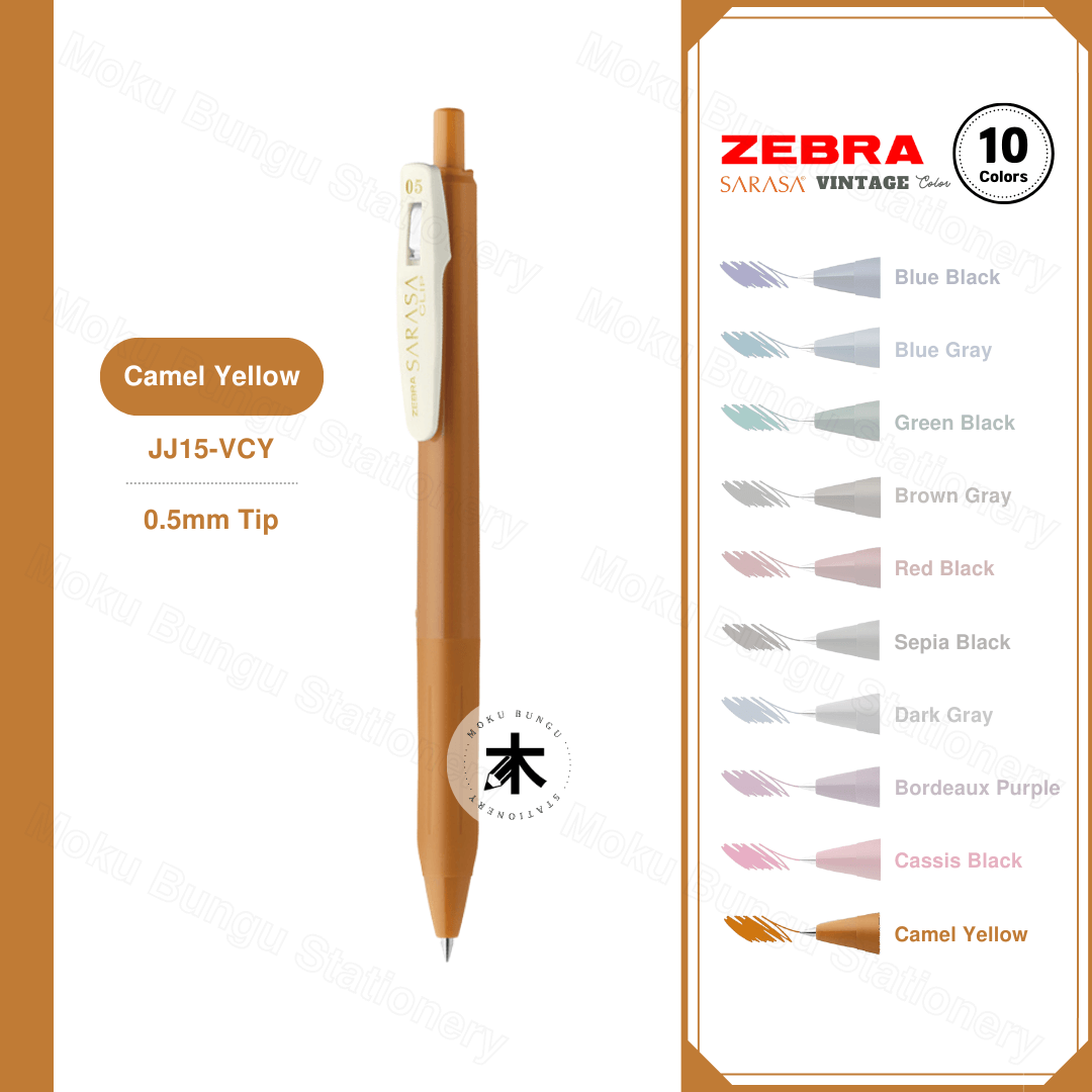 Zebra Sarasa Clip Gel Pen - 0.5mm - Vintage Colour (10 Colours Available)