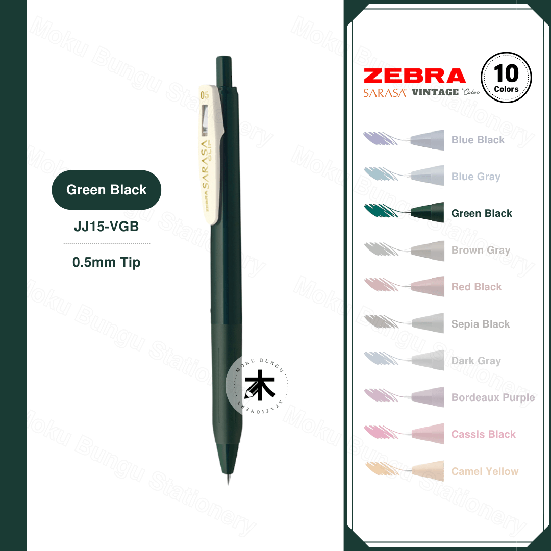 Zebra Sarasa Clip Gel Pen - 0.5mm - Vintage Colour (10 Colours Available)