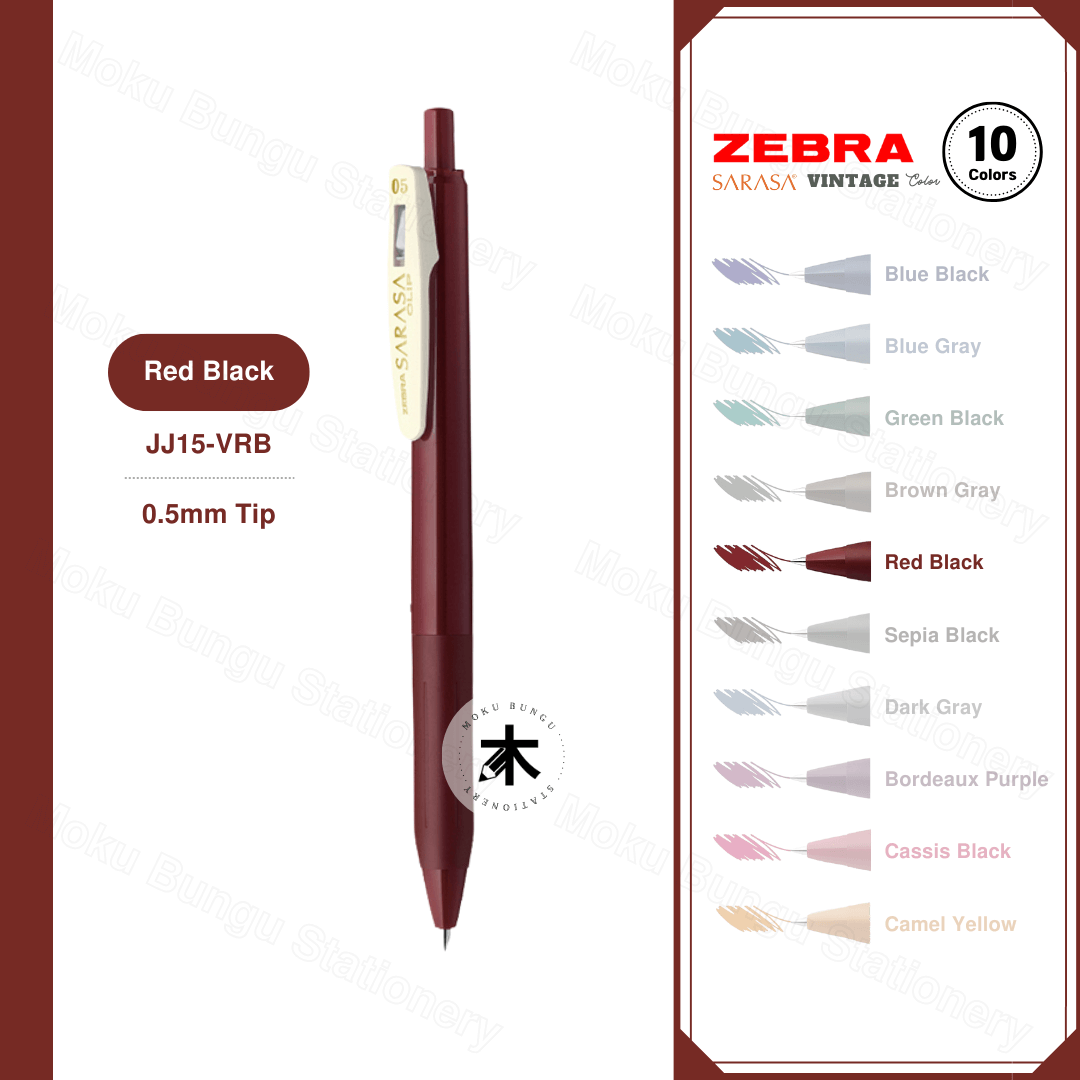 Zebra Sarasa Clip Gel Pen - 0.5mm - Vintage Colour (10 Colours Available)