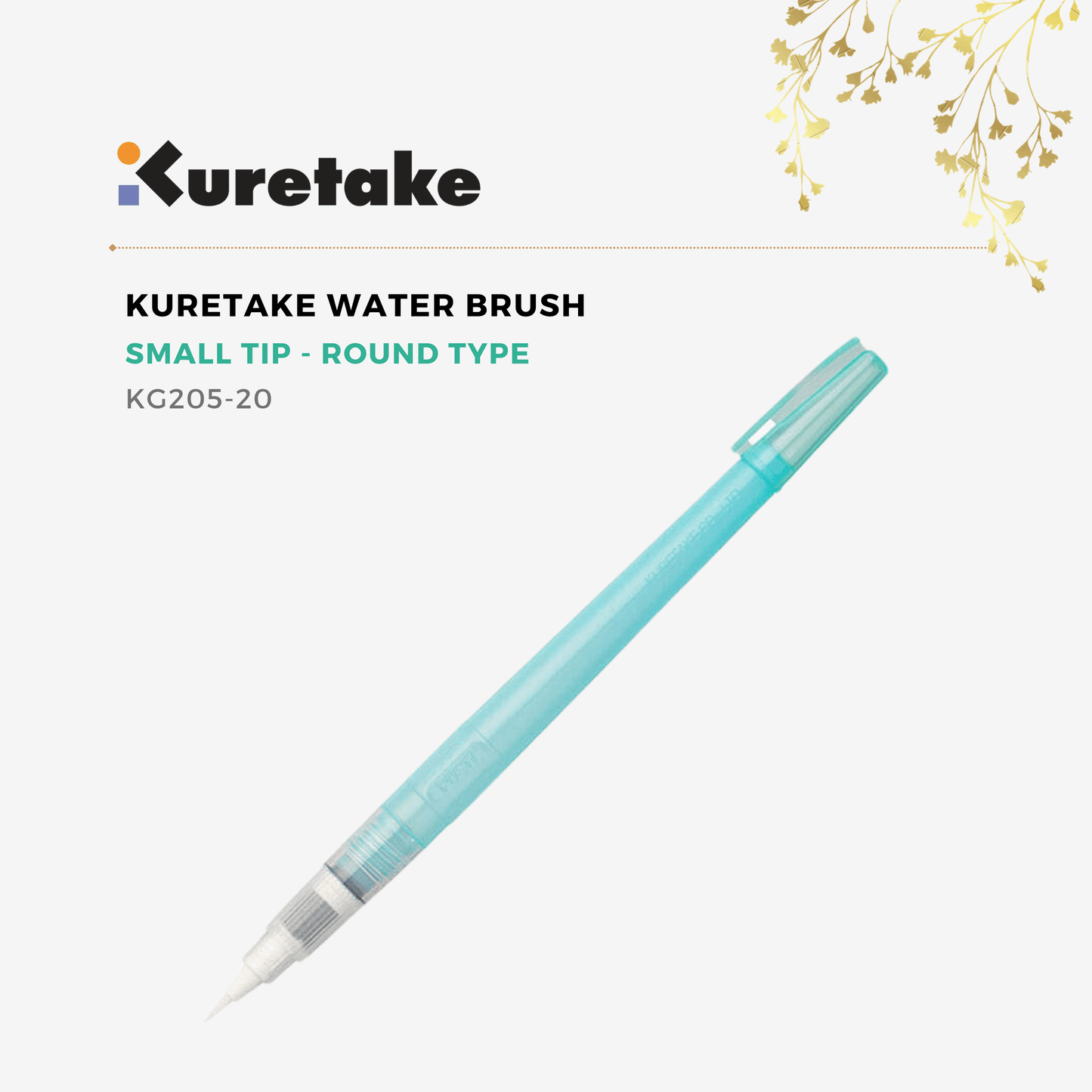 Kuretake - Water Brush Value Set - Small Tip, Medium Tip, Large Tip, Flat Tip