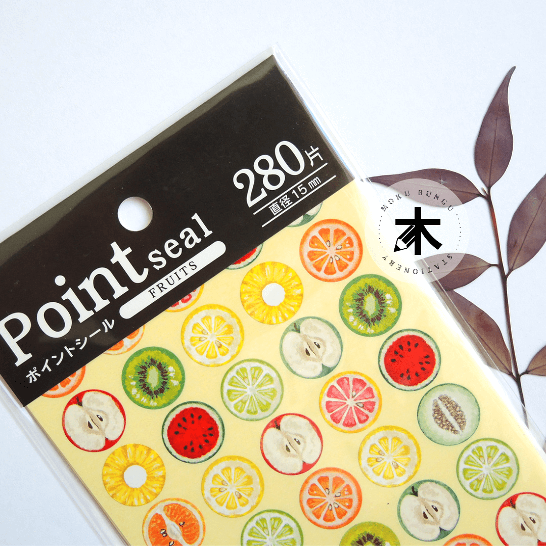 Kyowa - Point Seal - Decorative Round Stickers - Fruits