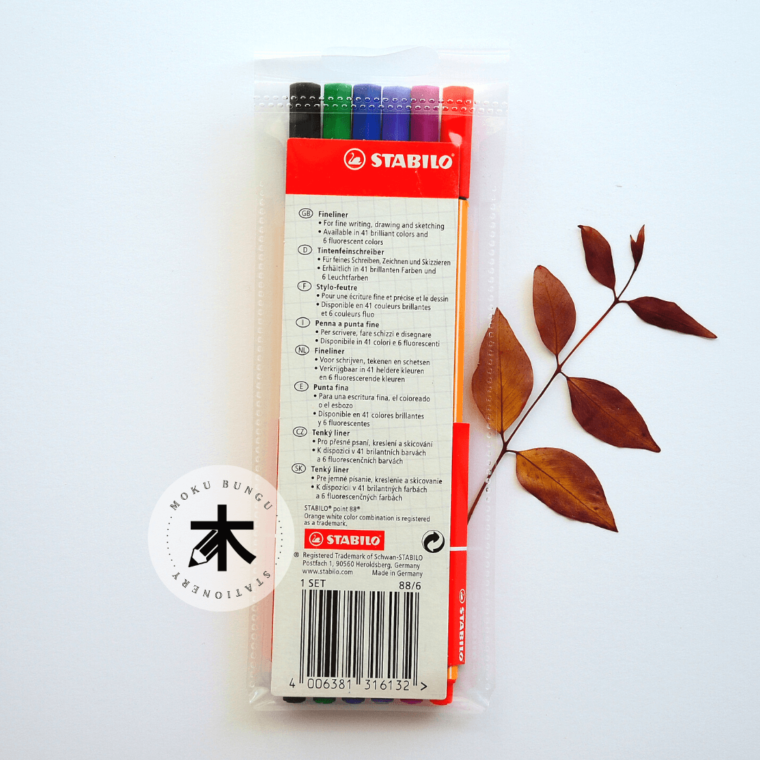 Stabilo - Point 88 Fineliners 0.4mm Assorted - 6 Pack