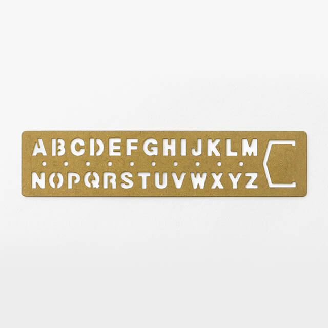 TRAVELER'S COMPANY - Brass Template Bookmark - Alphabets