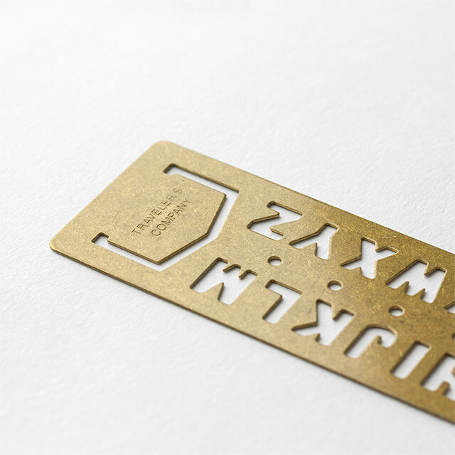 TRAVELER'S COMPANY - Brass Template Bookmark - Alphabets