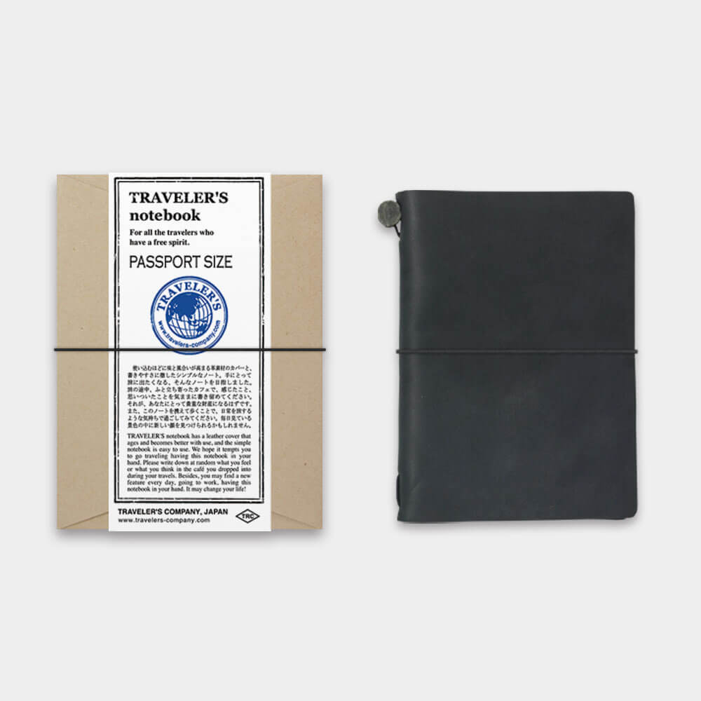 TRAVELER'S notebook Leather Cover Starter Kit - Passport Size - Black