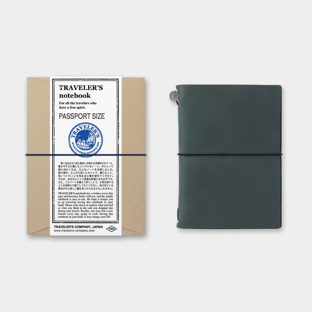 TRAVELER'S notebook Leather Cover Starter Kit - Passport Size - Blue