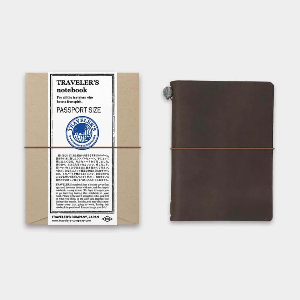 TRAVELER'S notebook Leather Cover Starter Kit - Passport Size - Brown