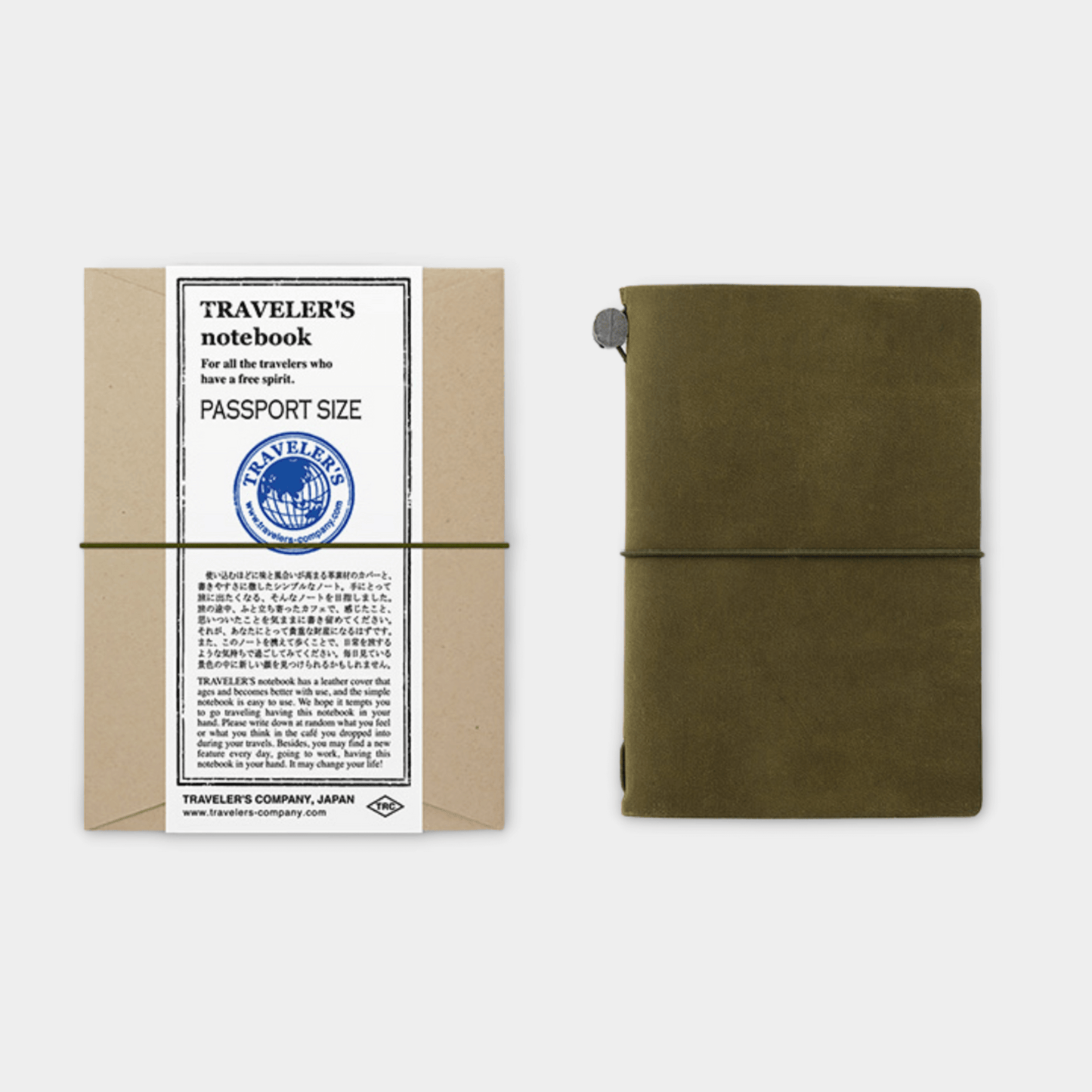 TRAVELER'S notebook Leather Cover Starter Kit - Passport Size - Olive